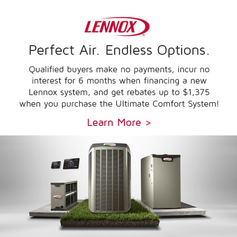 Lennox Spring Offer Financing on HVAC Systems